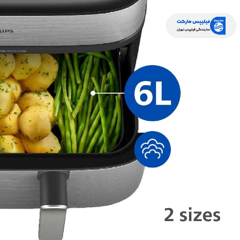 سرخ کن بدون روغن دوقلو فیلیپس مدل NA555/09 با قابلیت بخارپز کردن غذاها
