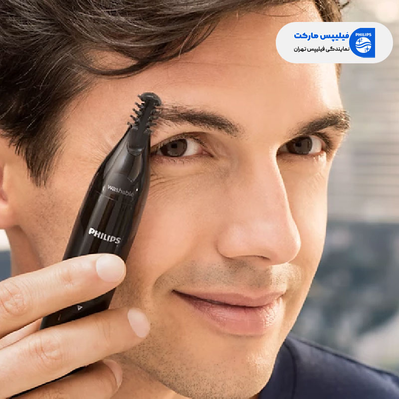 مرتب کردن و اصلاح ابرو با مو زن بینی و گوش و ابرو فیلیپس مدل NT1650