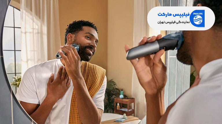 اصلاح ریش و موهای صورت با ماشین اصلاح فیلیپس مدل BT7670